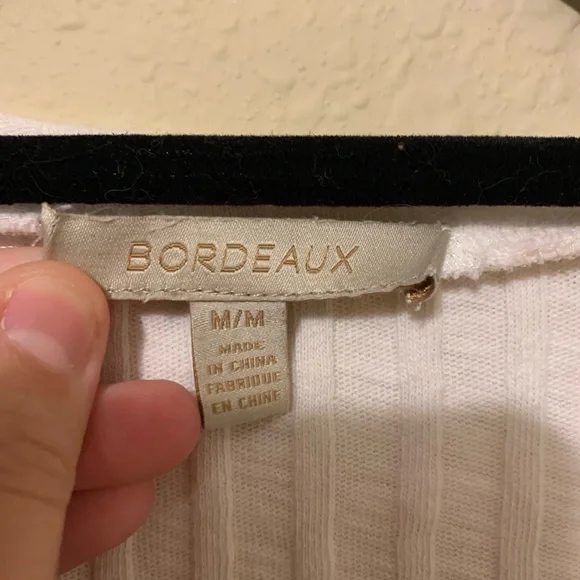 •Anthropologie• Bordeaux White Zipper shirt Sz M! - Picture 10 of 12